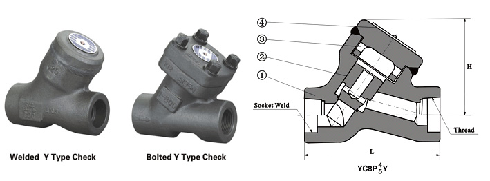 Y pattern check valve